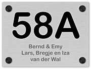 Naambordje aluminum 20 x 15 cm - model A