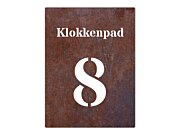 Cortenstaal look naambord rechthoek 20 x 15 cm voor bij de voordeur