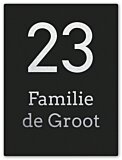 Naambord zwart industrieel voordeur 15 x 20 cm