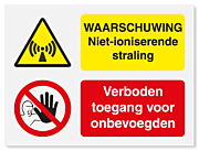 Waarschuwingsbord Niet-ioniserende straling - verboden toegang vanaf 20 x 15 cm