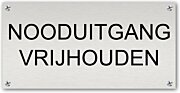 Tekstbord Nooduitgang vrijhouden Aluminium