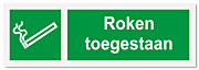 Verbodsbord Roken toegestaan