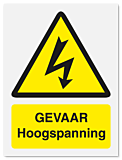 Waarschuwingsbord Gevaar hoogspanning