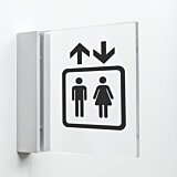 Pictogram Lift van plexiglas met haakse wandhouder