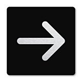 Pictogram zwart Pijl-10 x 10-Dibond