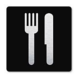 Pictogram Restaurant zwart 10 x 10 cm