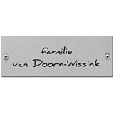 RVS naamplaatje gegraveerd 13,7 x 5 cm gegraveerd inox