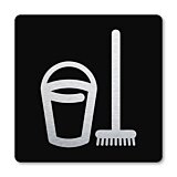 Pictogram Schoonmaak kast zwart 10 x 10 cm