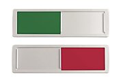 Kunststof schuifbordje blanco in groen en rood zonder tekst, geschikt voor deur of wand