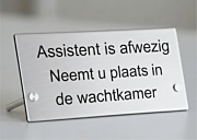 Tafelbordje 20 x 10 cm aluminium met eigen tekst