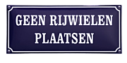 Tekstbord Geen rijwielen plaatsen-35 x 15-Emaille