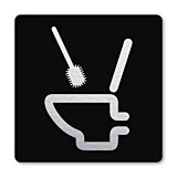 Pictogram WC Schoonmaken zwart 10 x 10 cm