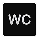 Pictogram WC zwart 10 x 10 cm