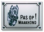 Hier waak ik bordje met foto Mastif