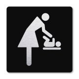 Pictogram Baby verschoonruimte zwart 10 x 10 cm