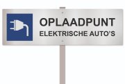 Parkeerbord Oplaadpunt elektrische auto's - op paal - rvs look