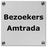 Bedrijfsnaambord rvs bezoekers 20 x 20 cm