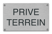 Prive terrein rvs tekstbord