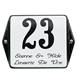 Emaille naambord retro 12 x 12 cm deurbord