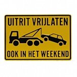Uitrit vrijlaten ook in het weekend geel