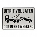Uitrit vrijlaten ook in het weekend