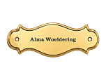 Klassiek messing naamplaatje met afgeronde hoeken voor voordeur 13,4 x 5 cm