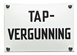 Tekstbord tapvergunning emaille 14 x 10 cm 30 x 20 cm