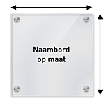 Naambord van plexiglas op maat en zelf ontwerpen