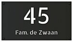 Naambord plexiglas mat zwart 45 x 25 cm 