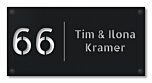 Naambord mat zwart lasergesneden perspex 30 x 15 cm