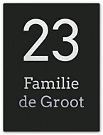 Naambord zwart industrieel voordeur 15 x 20 cm
