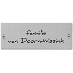 RVS naamplaatje gegraveerd 13,7 x 5 cm gegraveerd inox