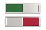 Kunststof schuifbordje blanco in groen en rood zonder tekst, geschikt voor deur of wand