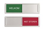 Schuifbordje deurbordje kunststof - welkom - niet storen