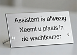 Tafelbordje 20 x 10 cm aluminium met eigen tekst