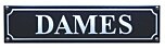 Toiletbord Dames toiletten | Emaille bordje | Blauw | 33 x 8 cm