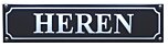 Toiletbord Heren toiletten | Emaille bordje | Blauw | 33 x 8 cm