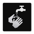 Pictogram Handen wassen zwart 10 x 10 cm