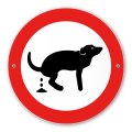 Verbodsbord Hondenpoep honden verboden te poepen 15 cm rond
