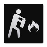 Pictogram Brandblusser zwart 10 x 10 cm