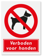 Verbodsbord Verboden voor honden