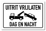 Waarschuwingsbord Uitrit vrijlaten / dag en nacht