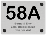 Naambordje aluminum 20 x 15 cm - model A