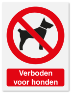 Verbodsbord Verboden voor honden