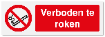 Verbodsbord Verboden te roken van Aluminium 30 x 10 cm