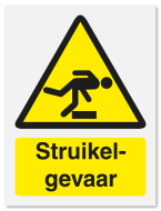 Waarschuwingsbord Struikelgevaar