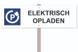 Parkeerbord Elektrisch opladen - op paal - wit