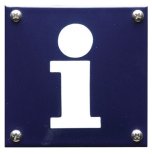 Pictogram informatie van Emaille |10 x 10 cm | schroeven | blauw | gebold