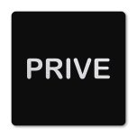 Pictogram Prive zwart 10 x 10 cm 