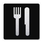 Pictogram Restaurant zwart 10 x 10 cm 